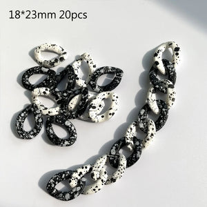 Colorful Matte Acrylic Assembled Chain Links for Jewelry Making