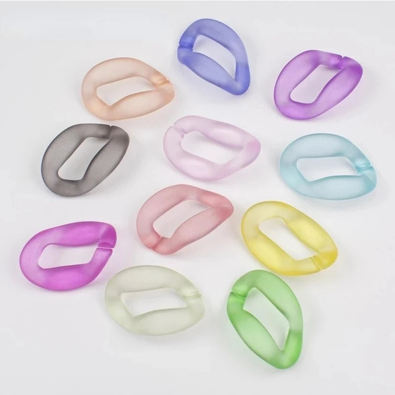 Colorful Matte Acrylic Assembled Chain Links for Jewelry Making