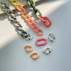 Colorful Matte Acrylic Assembled Chain Links for Jewelry Making