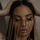 Metal Tassel Hanging Ears Over Nose Face Chain Headwear Hair Jewelry for Women