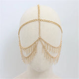 Metal Tassel Hanging Ears Over Nose Face Chain Headwear Hair Jewelry for Women