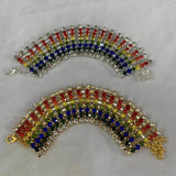 Multicolor Rhinestone Rainbow Bracelet Bangle Hand Jewelry for Women