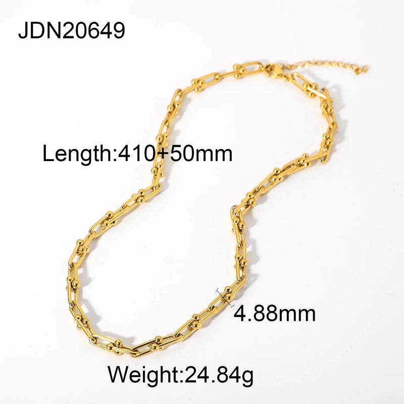 Stainless Steel U-shaped Chain Punk Necklace