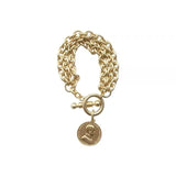Classic Retro 18K Gold-Plated Matte Bracelet
