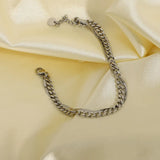 Online Celebrity Double Bracelet Cuba Chain Metal Titanium Steel Lady