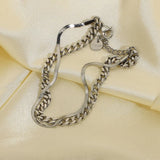 Online Celebrity Double Bracelet Cuba Chain Metal Titanium Steel Lady