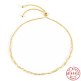 925 Silver Chain Bracelet for Women Girls Adjustable Bead Jewelry