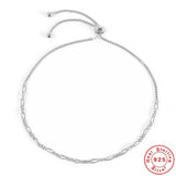 925 Silver Chain Bracelet for Women Girls Adjustable Bead Jewelry