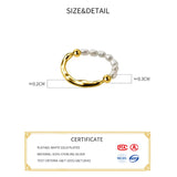 925 Silver Irregular Pearl Adjustable Ring Women Fine Jewelry