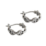 Retro 925 Sterling Silver Vintage Chain Hoop Huggie Earrings