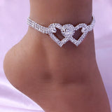 Rhinestone Butterfly Tennis Chain Anklet for Girl