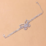 Rhinestone Butterfly Tennis Chain Anklet for Girl