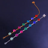 Rhinestone Round Rainbow Leg Bracelet Foot Jewelry Crystal Leg Chain Anklets