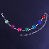 Rhinestone Round Rainbow Leg Bracelet Foot Jewelry Crystal Leg Chain Anklets