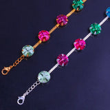 Rhinestone Round Rainbow Leg Bracelet Foot Jewelry Crystal Leg Chain Anklets