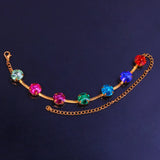 Rhinestone Round Rainbow Leg Bracelet Foot Jewelry Crystal Leg Chain Anklets