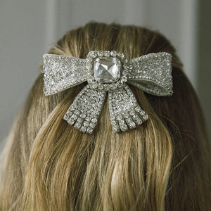 Rhinestone Bridal Bow-knot Crown Hair Comb Hairpin Headpiece
