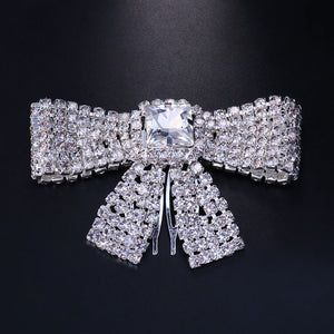 Rhinestone Bridal Bow-knot Crown Hair Comb Hairpin Headpiece