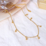 Stainless Steel Plated Anklet for Women with Round Beads
