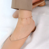 Stainless Steel Plated Anklet for Women with Round Beads