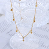 Stainless Steel Plated Anklet for Women with Round Beads