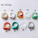 Retro Resin Ring Geometric Material Jewelry Accessories