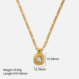 Stainless Steel Necklace with Emeralds Pendant and CZ, 1 PC