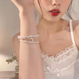 Y2K Moon Zircon Beaded Bracelet for Women