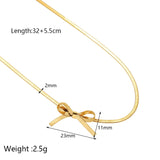 18K Plated Stainless Bow Snake Bone Chain Choker Necklace for Women