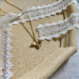 925 Silver Insect Bee Necklace Women 18k Choker Chain