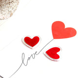 Transparent Acrylic Peach Heart Patch DIY Jewelry Earrings Material