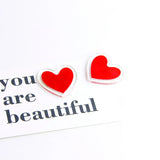 Transparent Acrylic Peach Heart Patch DIY Jewelry Earrings Material