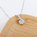 S925 Sterling Silver Crystal Zircon Pendant Necklace