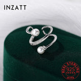 925 Silver Zircon Pearl Clip Earrings Geometric Jewelry
