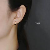 925 Silver 18K Round Hoop Earrings Women Jewelry