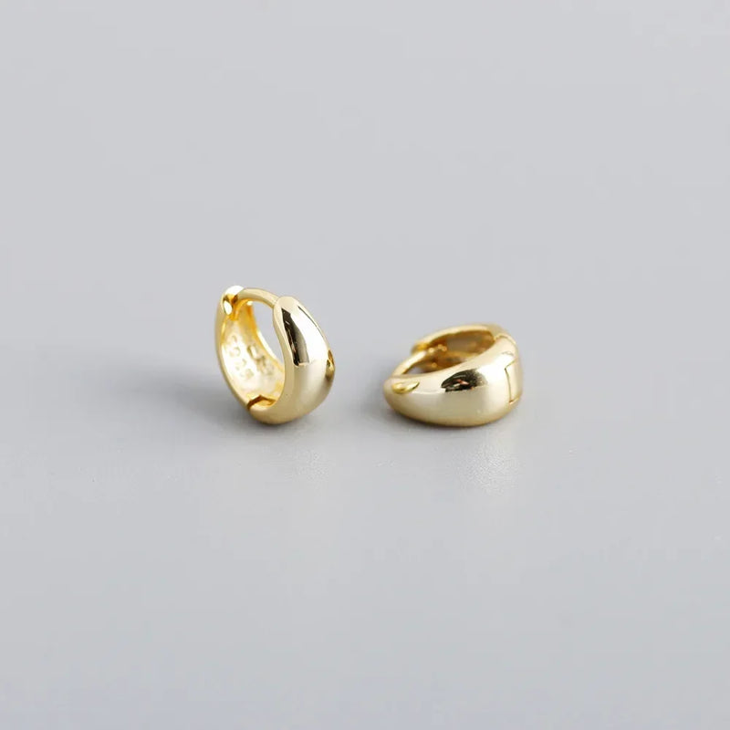 925 Silver 18K Round Hoop Earrings Women Jewelry