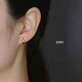 925 Silver 18K Round Hoop Earrings Women Jewelry