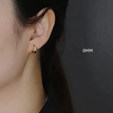 925 Silver 18K Round Hoop Earrings Women Jewelry