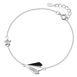 925 Silver Aircraft Bracelet Women Zircon Star Jewelry
