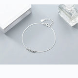 925 Silver Minimalist Geometric Beads Bracelet For Women