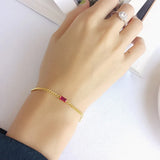 925 Silver Red Zircon Bracelet Party Jewelry Gift