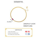 925 Silver Red Zircon Bracelet Party Jewelry Gift