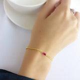 925 Silver Red Zircon Bracelet Party Jewelry Gift