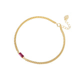 925 Silver Red Zircon Bracelet Party Jewelry Gift