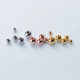 15pcs Real 925 Sterling Silver Small Bead Round Charms DIY Accessories
