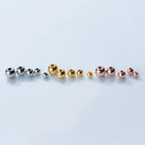 15pcs Real 925 Sterling Silver Small Bead Round Charms DIY Accessories