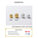 2 Pcs Real 925 Sterling Silver Round Charms for DIY Necklace Bracelet
