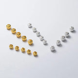 2 Pcs Real 925 Sterling Silver Round Charms for DIY Necklace Bracelet