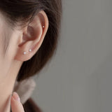 925 Sterling Silver Zircon Stud Earrings for Women Classic Jewelry