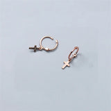 925 Silver Cross Hoop Earrings Geometric Rose Gift